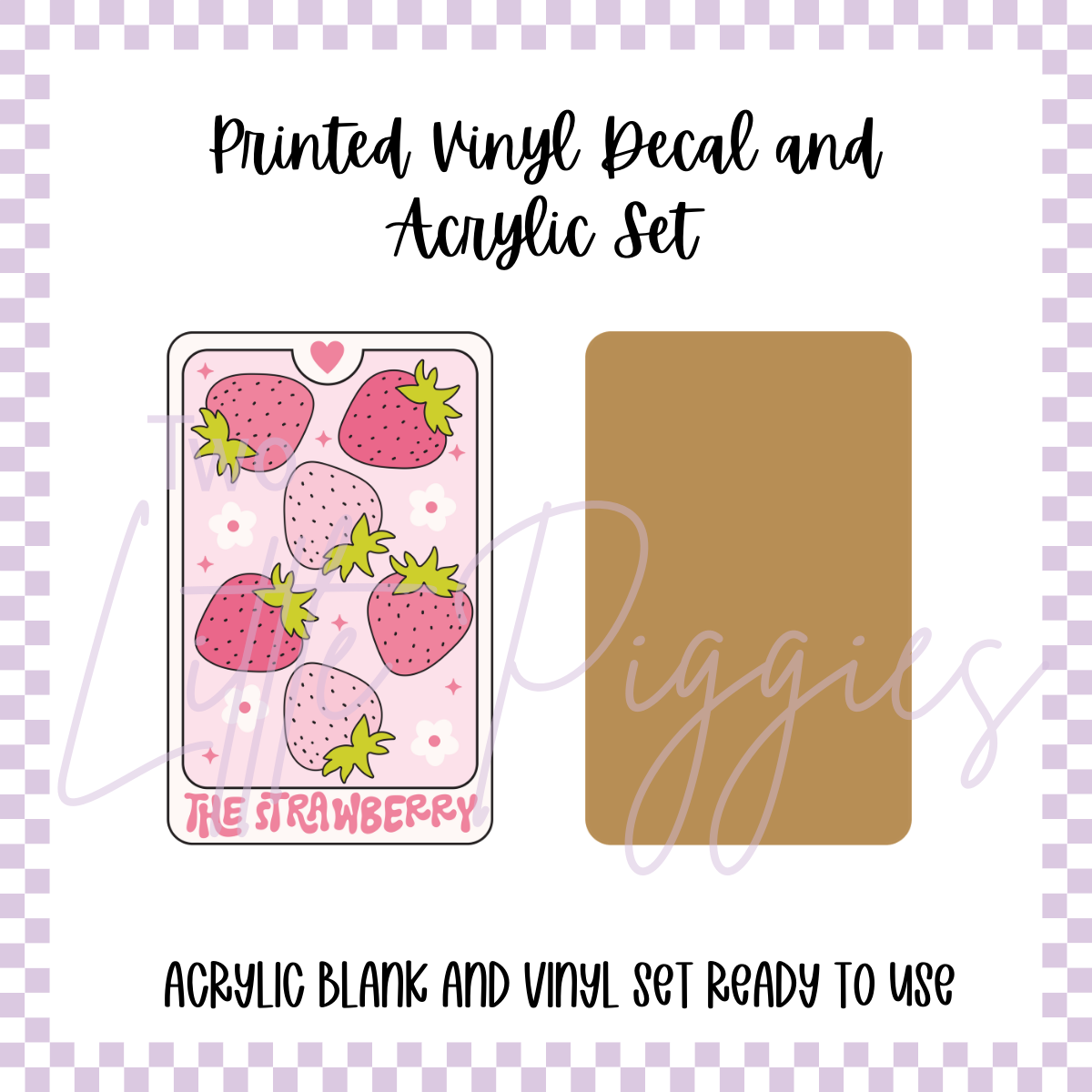 Printed Vinyl and Acrylic Set - Tarot - The Strawberry