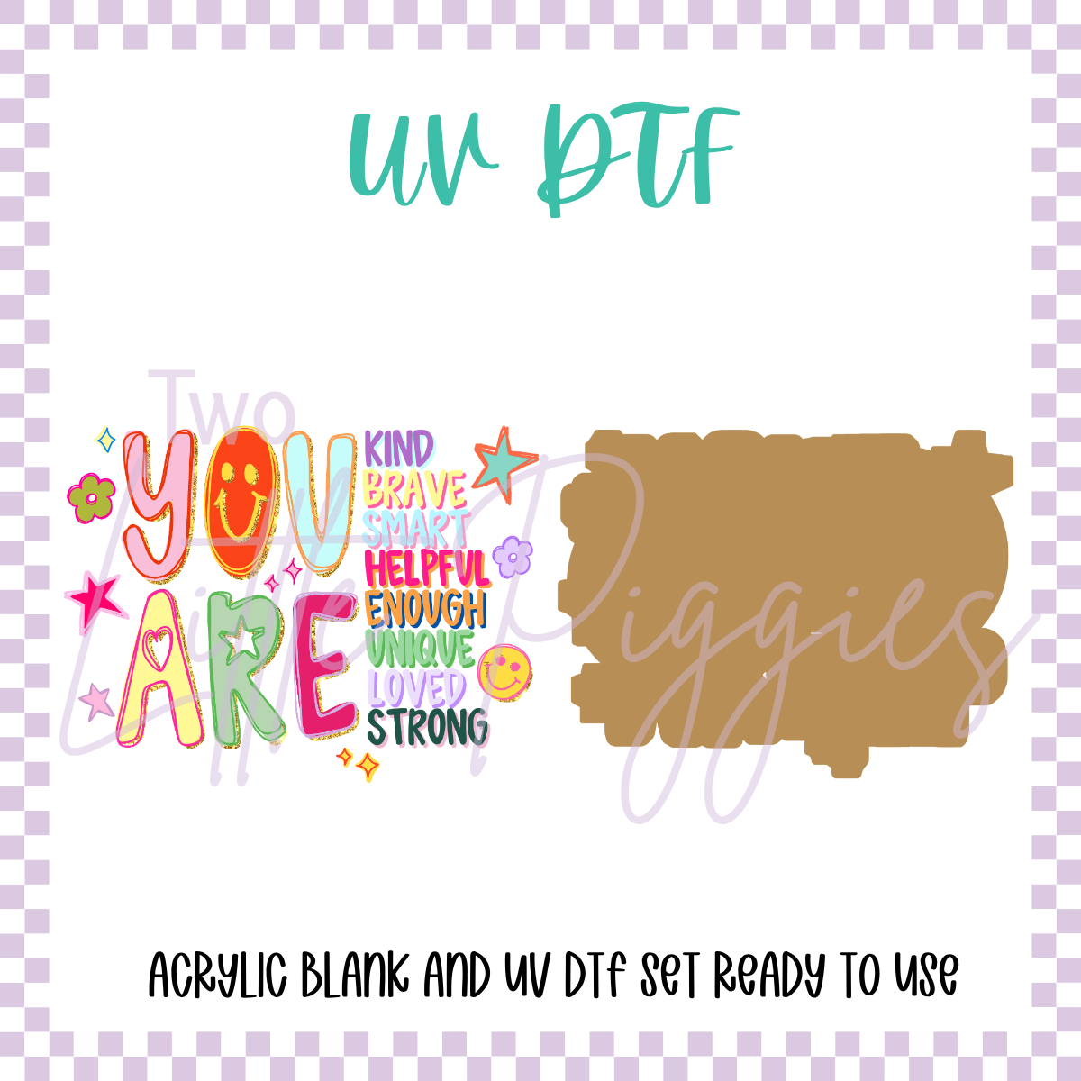 UV DTF -  Acrylic Blank and Decal - 2 inch - Teacher Affirmations
