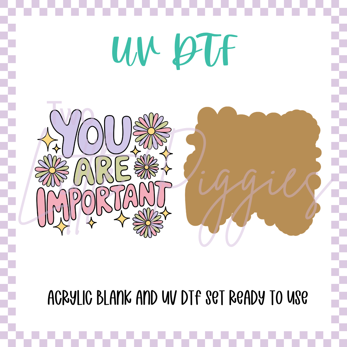 UV DTF -  Acrylic Blank and Decal - 2 inch - You are Important